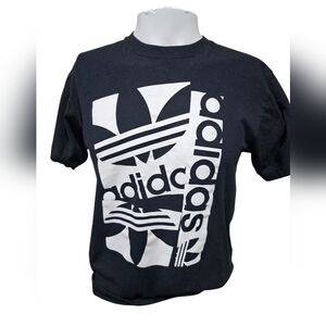 Adidas Black and White Graphic T-Shirt‎ Size Small